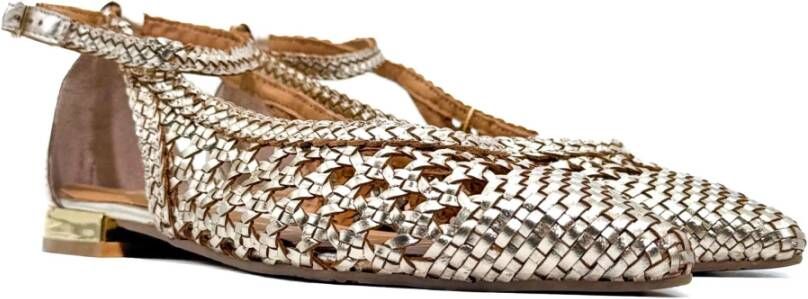 Gioseppo Gouden Platte Sandalen Dell Model Yellow Dames