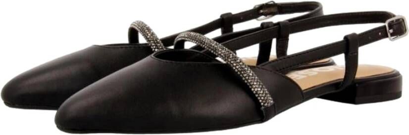 Gioseppo Open-back leren balletschoenen Black Dames