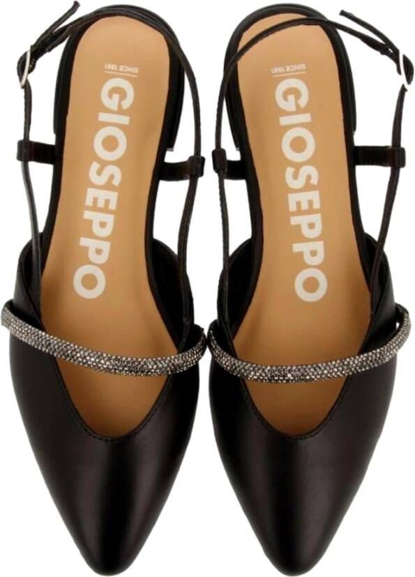 Gioseppo Open-back leren balletschoenen Black Dames