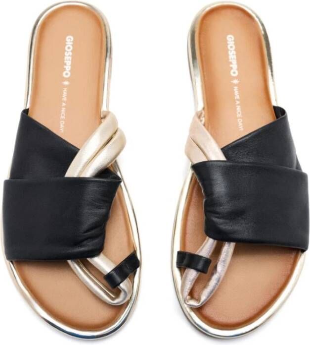 Gioseppo Platte leren sandalen met metalen detail