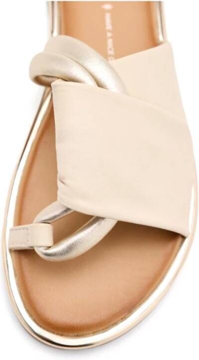 Gioseppo Platte leren sandalen met metallic detail