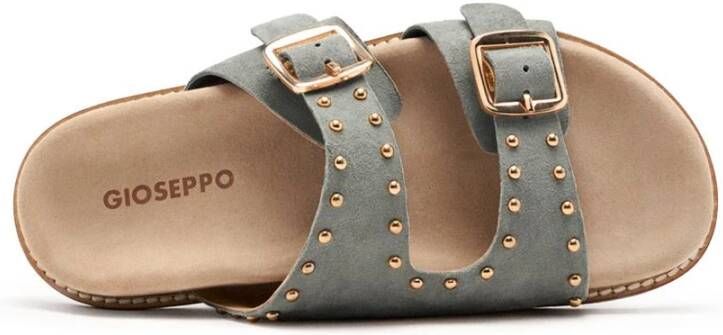 Gioseppo Studded leren sandaal met dubbele gesp