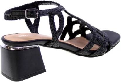 Gioseppo Zwarte geweven enkelband sandalen