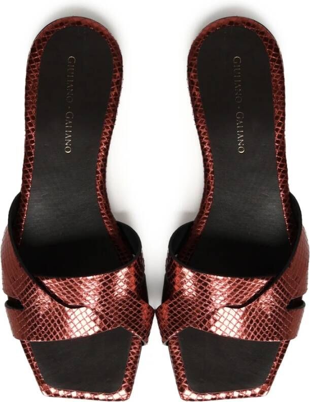 Giuliano Galiano Blauwe Platte Sandalen Vierkante Open Neus