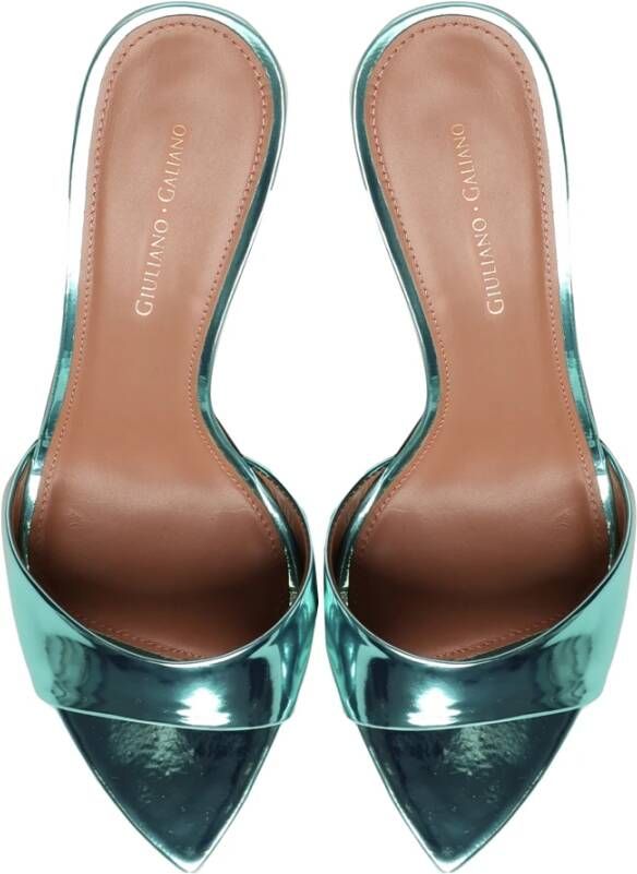 Giuliano Galiano Groene Metallic Leren Sandalen