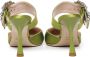 Giuliano Galiano Groene Satijnen Puntige Sandalen met Decoratieve Gesp Green Dames - Thumbnail 3
