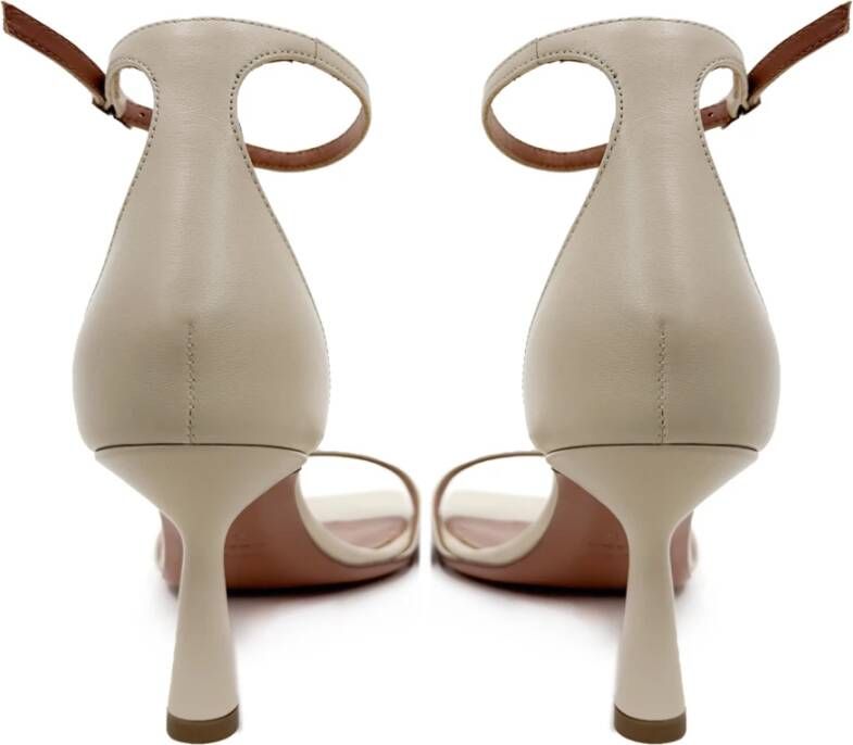 Giuliano Galiano Lina Kiss Kalfsleer Sandalen Beige Dames