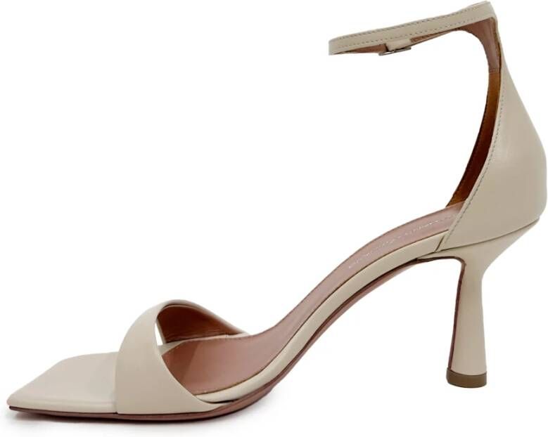 Giuliano Galiano Lina Kiss Kalfsleer Sandalen Beige Dames