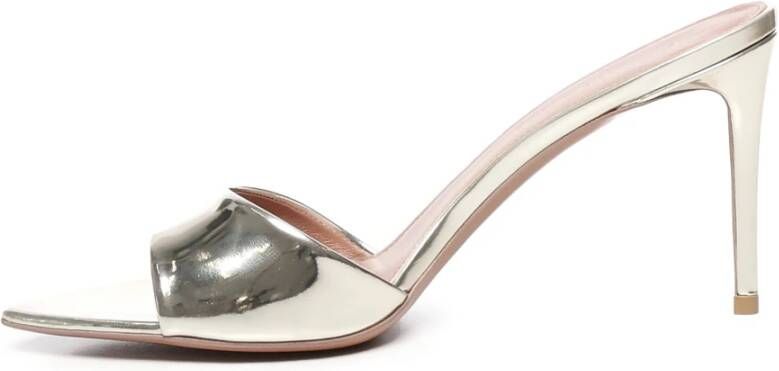 Giuliano Galiano Platinum Metallic Leren Sandalen