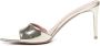 Giuliano Galiano Platinum Metallic Leren Sandalen - Thumbnail 2