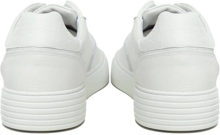 Giuliano Galiano Witte leren sneakers met logo White Heren