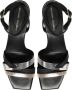 Giuliano Galiano Zwarte leren open teen sandalen - Thumbnail 2
