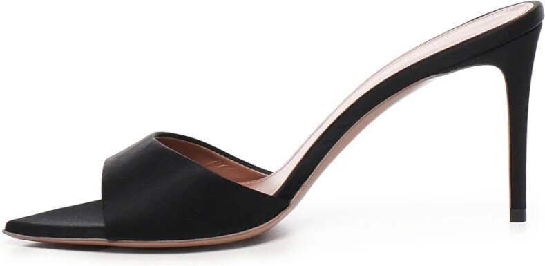 Giuliano Galiano Zwarte Satijnen Sandalen met 8cm Hak