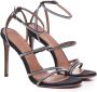 Giuliano Galiano Zwarte Satijnen Strass Mary Sandalen Black Dames - Thumbnail 3