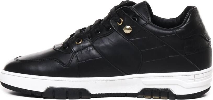 Giuliano Galiano Zwarte Sneakers van Krokodillenleer