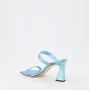 Giuseppe zanotti Blauwe Spiegel Leren Vierkante Neus Muilezels Blue Dames - Thumbnail 5
