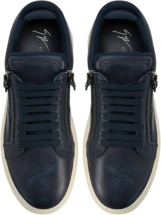 giuseppe zanotti Blauwe Veterschoenen met Zijritsen Blue Heren