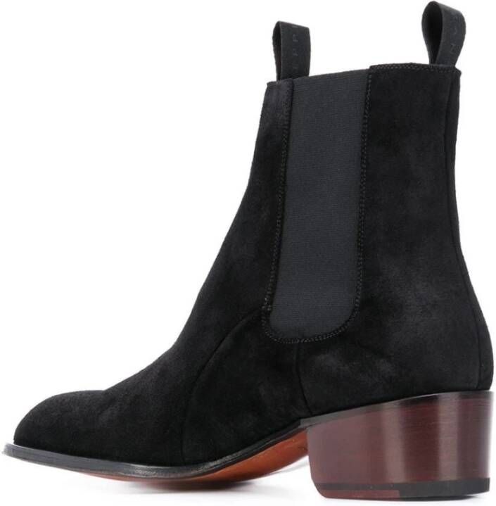 giuseppe zanotti Elegante Zwarte Leren Enkellaarzen Black Heren