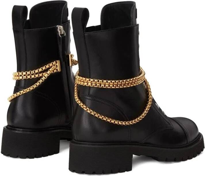 giuseppe zanotti Elegant Zwarte Enkellaarzen Black Dames