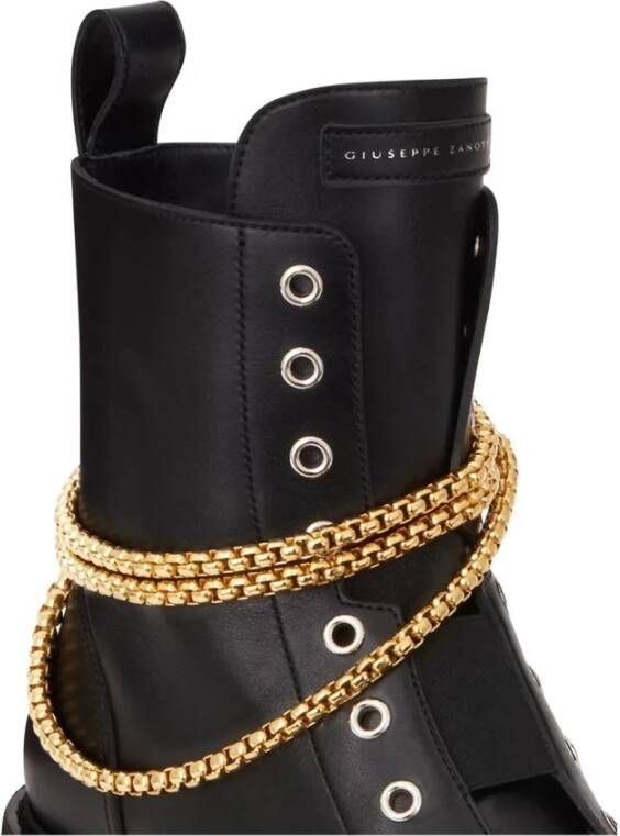 giuseppe zanotti Elegant Zwarte Enkellaarzen Black Dames