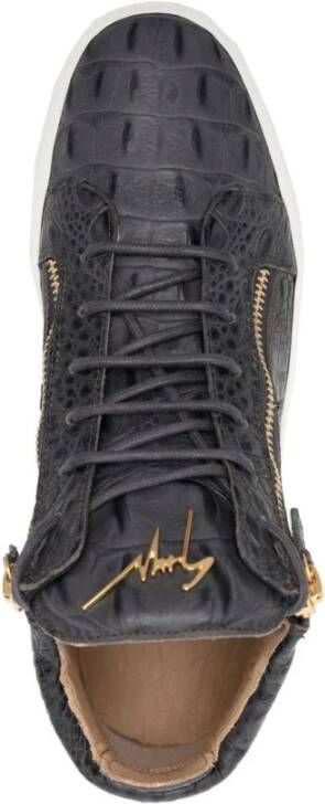 Giuseppe Zanotti Elegante Grijze Leren Sneakers