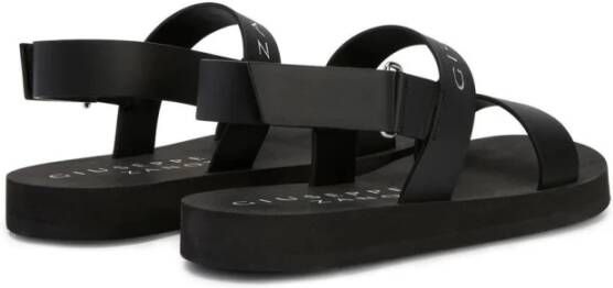 giuseppe zanotti Flat Sandals Black Heren