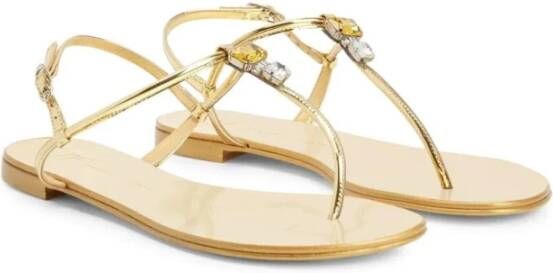 giuseppe zanotti Flat Sandals Yellow Dames