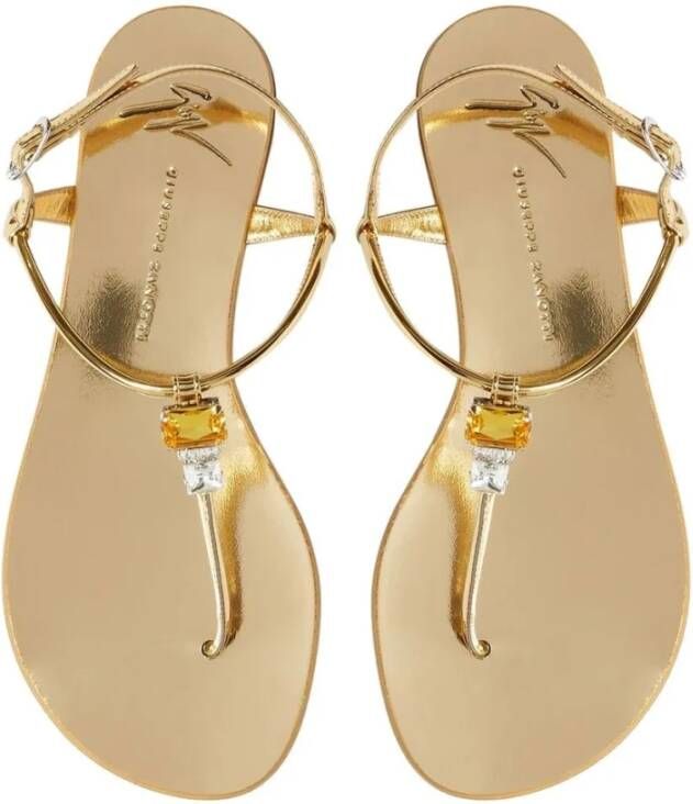 giuseppe zanotti Flat Sandals Green Dames