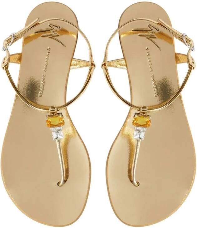 giuseppe zanotti Flat Sandals Yellow Dames