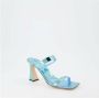Giuseppe zanotti Blauwe Spiegel Leren Vierkante Neus Muilezels Blue Dames - Thumbnail 2