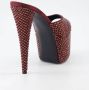 Giuseppe zanotti Kristalversierde Leren Hoge Hak Sandalen Red Dames - Thumbnail 5