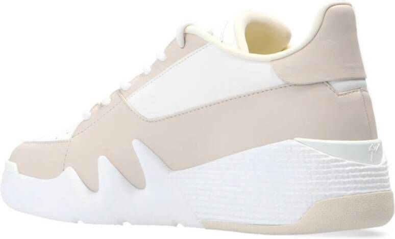 giuseppe zanotti Leren sneakers met geperforeerd detail White Dames
