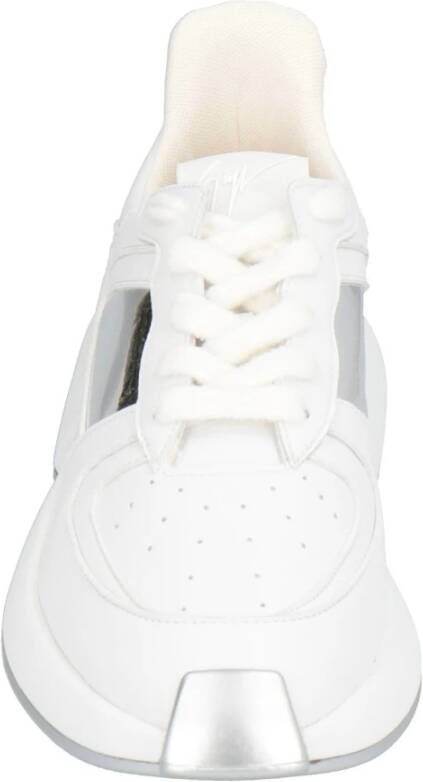 giuseppe zanotti Leren Sneakers met Geperforeerd Detail White Heren