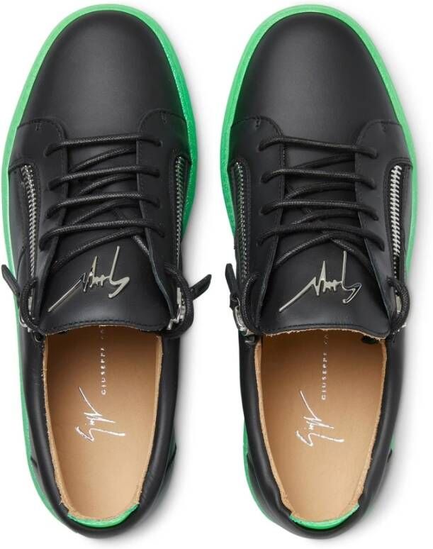 giuseppe zanotti Londen Leren Sneakers Black Heren