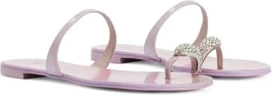 giuseppe zanotti Paarse Nuvo Roll Platte Sandaal Purple Dames