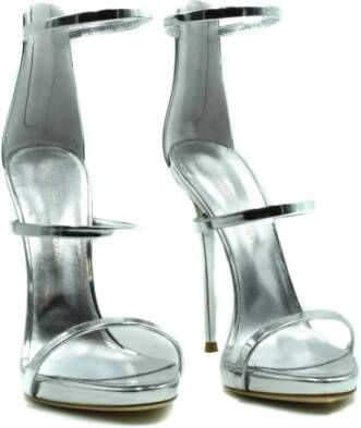 giuseppe zanotti Prachtige zilveren sandalen voor dames Gray Dames