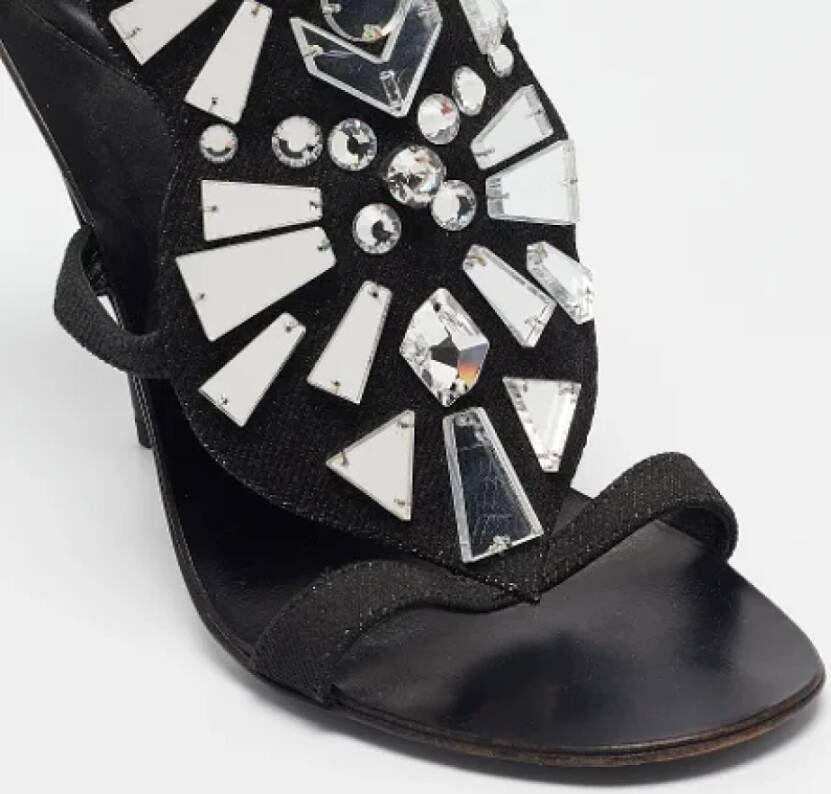 Giuseppe Zanotti Pre-owned Canvas sandals Black Dames