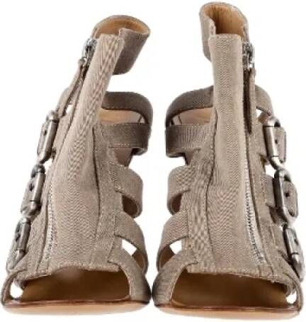 Giuseppe Zanotti Pre-owned Cotton sandals Gray Dames