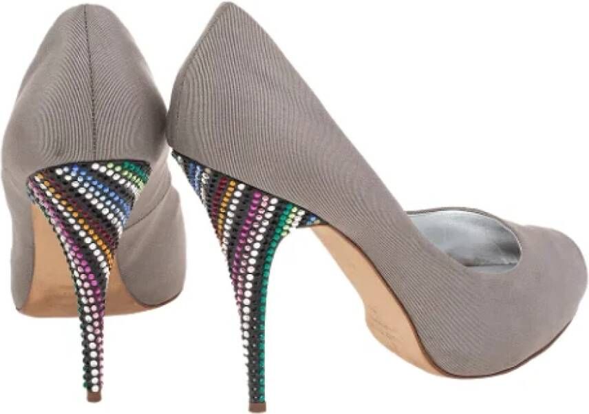 Giuseppe Zanotti Pre-owned Fabric heels Gray Dames