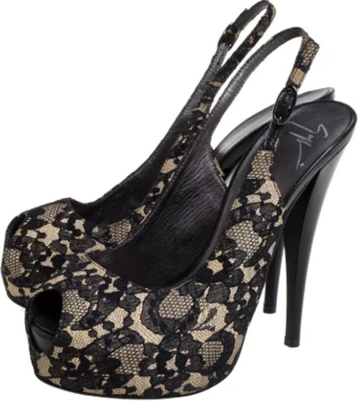 Giuseppe Zanotti Pre-owned Lace sandals Black Dames