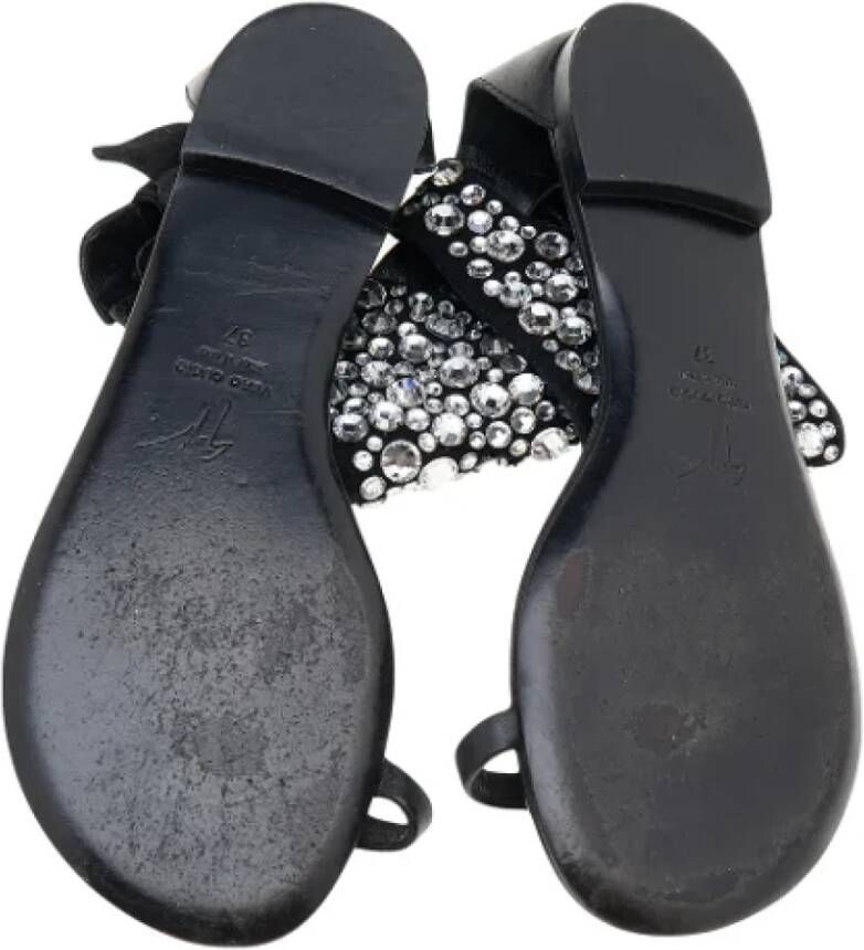 Giuseppe Zanotti Pre-owned Leather flats Black Dames