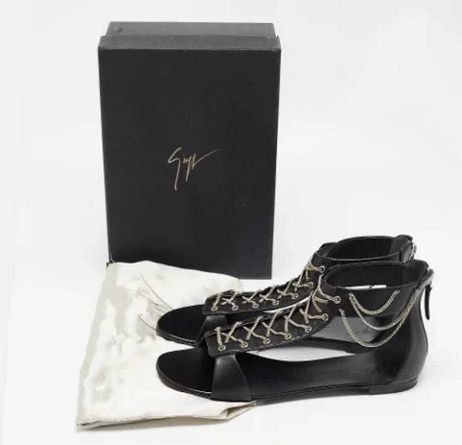 Giuseppe Zanotti Pre-owned Leather flats Black Dames