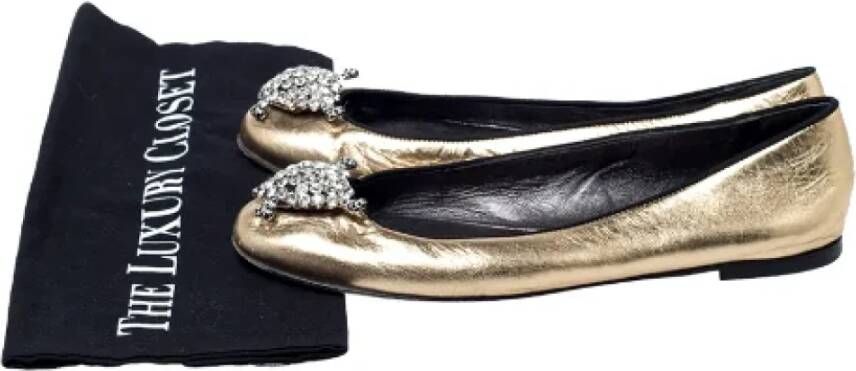 Giuseppe Zanotti Pre-owned Leather flats Yellow Dames
