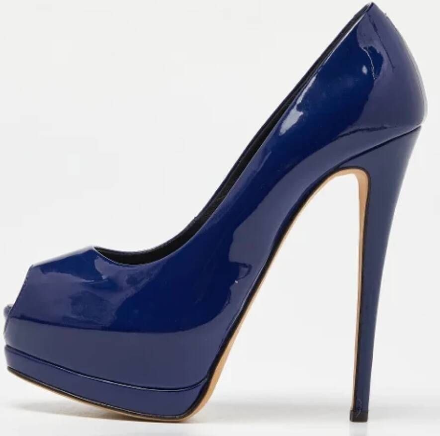 Giuseppe Zanotti Pre-owned Leather heels Blue Dames