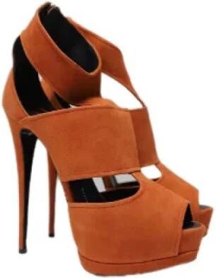 Giuseppe Zanotti Pre-owned Leather heels Orange Dames