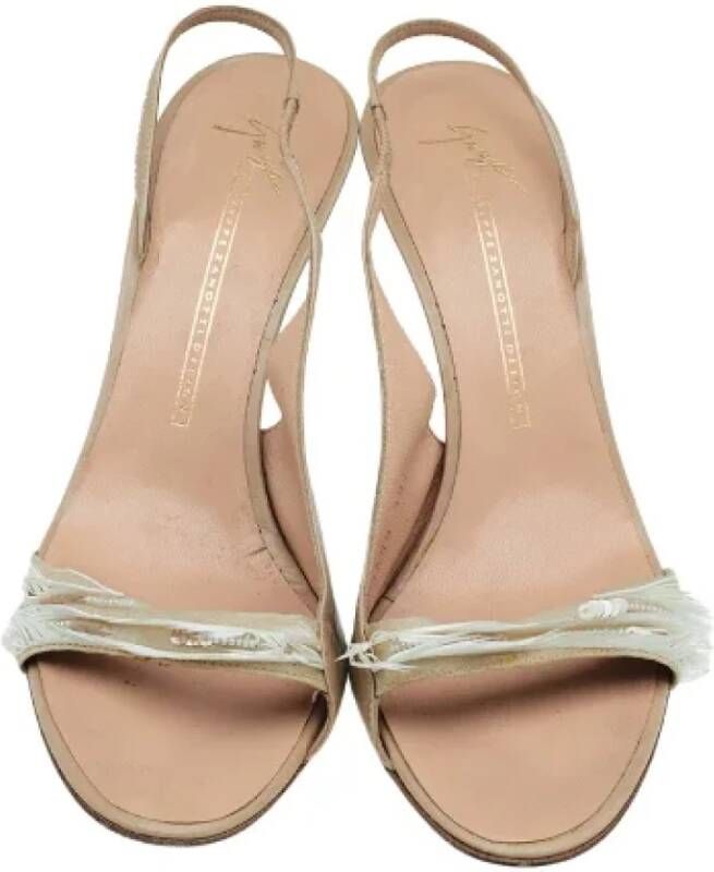 Giuseppe Zanotti Pre-owned Leather sandals Beige Dames