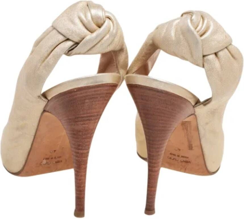 Giuseppe Zanotti Pre-owned Leather sandals Beige Dames