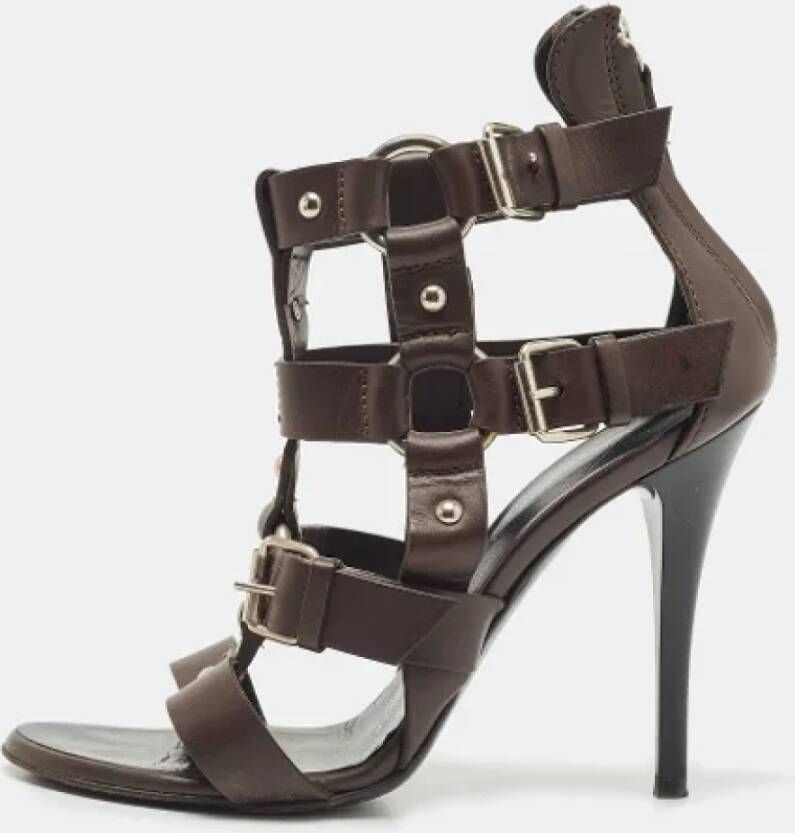 Giuseppe Zanotti Pre-owned Leather sandals Brown Dames