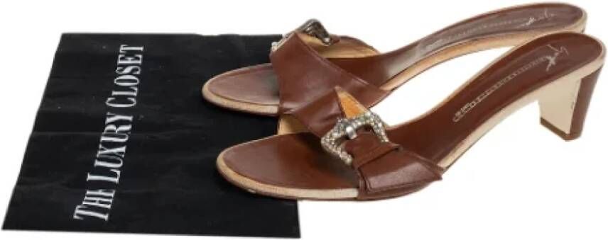 Giuseppe Zanotti Pre-owned Leather sandals Brown Dames