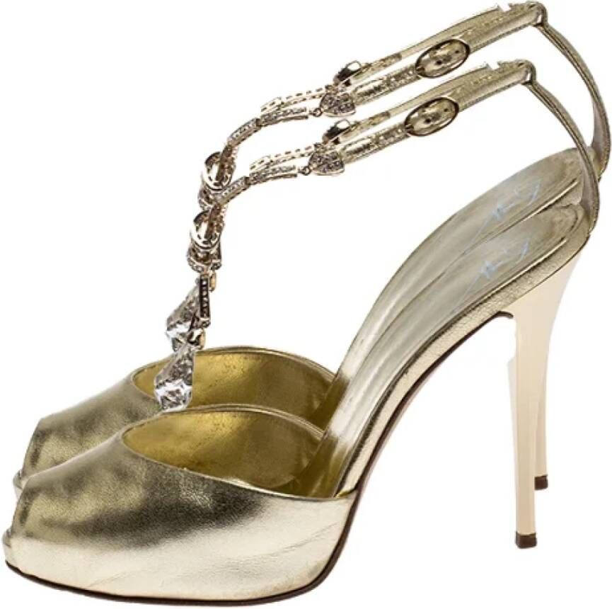 Giuseppe Zanotti Pre-owned Leather sandals Yellow Dames